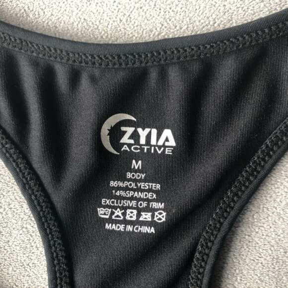Zyia Active ~ Comfort Racer Bra ~ Womens Size Medium ~ Black - Picture 2 of 5